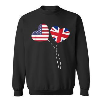 Loving Usa United Kingdom Flag Heart British Americans Love Sweatshirt - Monsterry UK