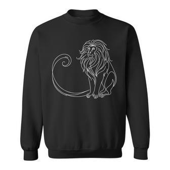 Löwenschwanz-Makakakakenaffe Affenlinie Kunst Säugetier Primatologe Sweatshirt - Seseable