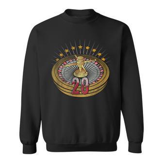 Lucky Number 20 S Roulette Wheel Gambling Distressed Sweatshirt - Monsterry