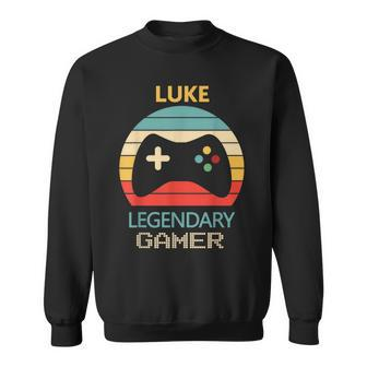 Luke Name Personalised Legendary Gamer Sweatshirt - Seseable