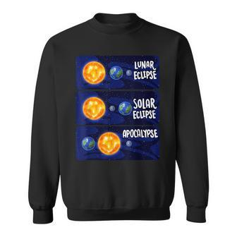 Lunar Eclipse Solar Apocalypse Astrology Science Meme Sweatshirt - Monsterry DE