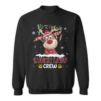 Lunch Lady Crew Reindeer Lunch Lady Christmas Lights Sweatshirt - Monsterry