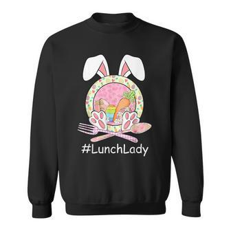 Lunch Lady Happy Easter Bunny Ears Rabbit Cafeteria Worker Sweatshirt - Thegiftio UK