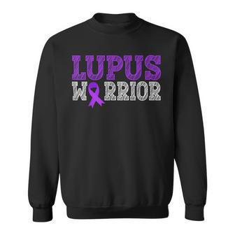 Lupus Warrior Purple Ribbon Lupus Awareness Month For Women Sweatshirt | Mazezy