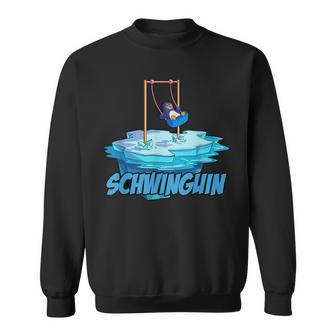 Lustig Pinguin Schwinguin Schaukel Arktis Eis Sweatshirt - Seseable