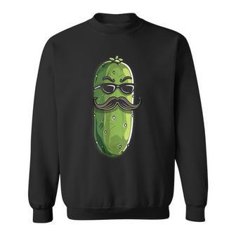 Lustige Gurke Mit Schnurrbart Und Sonnenbrille Sweatshirt - Seseable