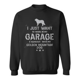 Lustiger Goldener Sennenhund Papa Garage Herren Hang Sweatshirt - Geschenkecke