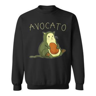 Lustiges Avocato Katzen Sweatshirt, Wortspiel Schwarzes Hemd - Seseable