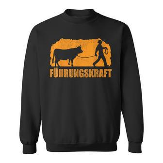 Lustiges Bauern-Sweatshirt Führungskraft, Bauer und Kuh Motiv - Seseable