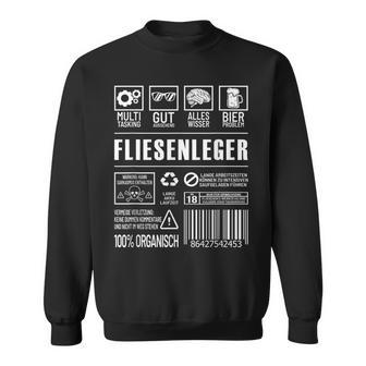 Lustiges Fliesenleger Themen-Sweatshirt mit Sprüchen, Herren Schwarz - Seseable