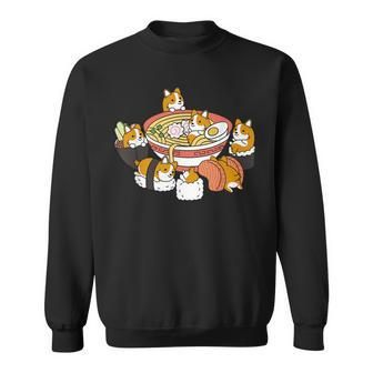 Lustiges Katzen-Ramen Sweatshirt, Cartoon-Katzen mit Nudelschüssel - Seseable