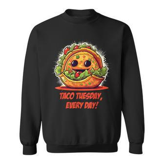 Lustiges Taco Sweatshirt, Taco Tuesday Motiv - Schwarz - Seseable
