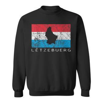 Luxembourg Flag Outline Silhouette Benelux Letzebuerg Sweatshirt - Seseable