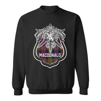 Macdonald Scottish Clan Family Tartan Lion Sword Name Sweatshirt - Seseable