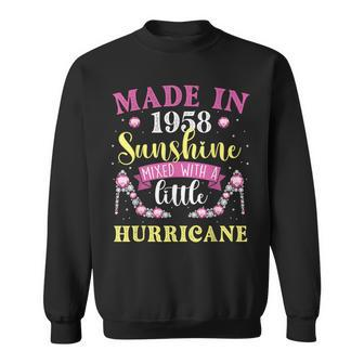 Made In 1958 Sunshine Hurricane Year Of Birth Birthday Sweatshirt - Thegiftio UK