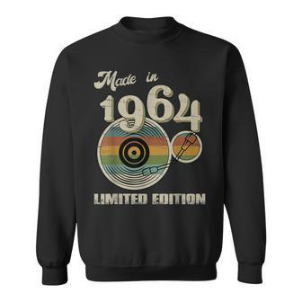Made In 1964 Limited Edition Retro Vinyl 60Th Birthday Sweatshirt - Thegiftio UK
