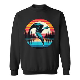 Magpie Bird Sunset Retro Style Safari Vintage 70S Sweatshirt - Monsterry UK
