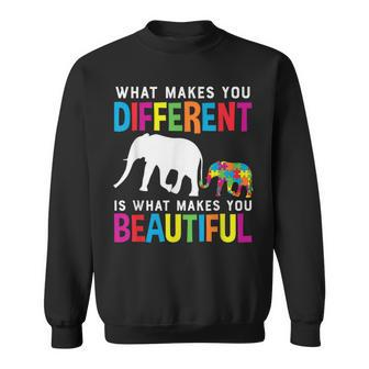 What Makes You Different Autism Awareness Elephant Puzzle Sweatshirt - Thegiftio UK