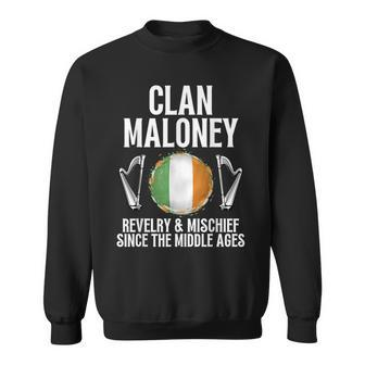 Maloney Surname Irish Family Name Heraldic Celtic Clan Sweatshirt - Seseable
