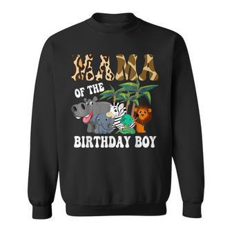 Mama Of The Birthday Boy Zoo Bday Safari Celebration Sweatshirt - Seseable