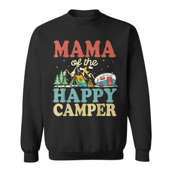 Mama Of The Happy Camper First Birthday Camping Family Sweatshirt - Seseable