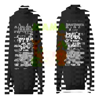 Mama Of The Wild One Zoo Birthday Safari Jungle Animal Sweatshirt - Seseable