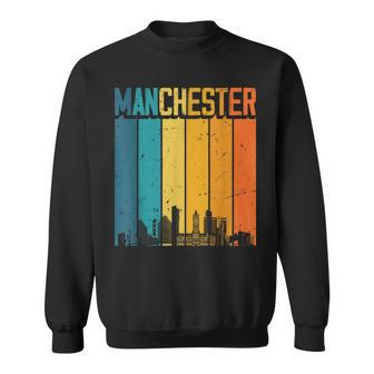Manchester England Retro Vintage Sunset Skyline Manchester Sweatshirt - Thegiftio UK
