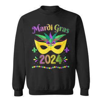 Mardi Gras 2024 Costume With Mask Sweatshirt - Monsterry DE