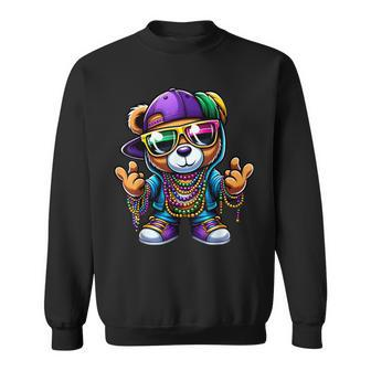 Mardi Gras For Boys Hip Hop Teddy Bear New Orleans Sweatshirt - Seseable