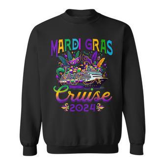 Mardi Gras Carnival Cruise 2024 Cruising Mask Ship Party Sweatshirt - Monsterry DE