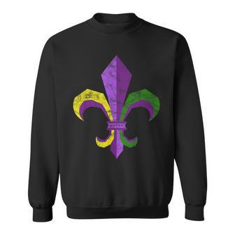 Mardi Gras Costume Clothing Vintage Fleur De Lis Sweatshirt - Monsterry DE