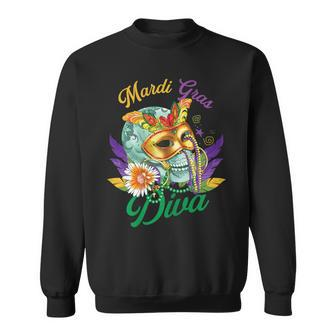 Mardi Gras Diva New Orleans Carnival Festival Sweatshirt - Monsterry UK