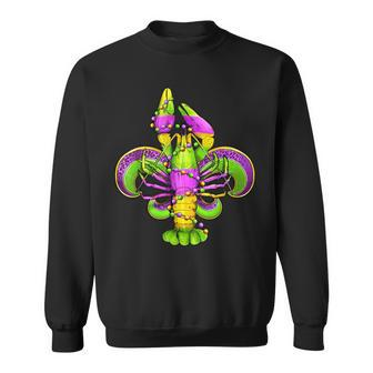Mardi Gras Fleur De Lis Crawfish Leopard Costume Sweatshirt | Mazezy