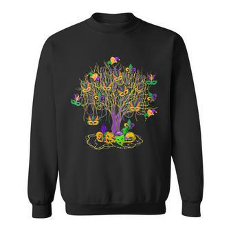 Mardi Gras Tree Beads New Orleans 2023 Watercolor Vintage Sweatshirt - Monsterry CA