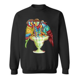 Margarita Drinking Hawaiian Parrot Three Parrots Drinking Sweatshirt - Thegiftio UK