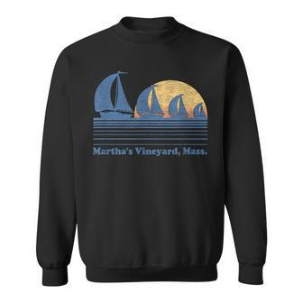 Martha's Vineyard Ma Sailboat Vintage 80S Sunset Sweatshirt - Monsterry DE
