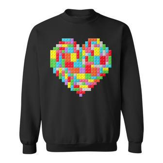 Master Builder Block Brick Building Heart Valentines Day Boy Sweatshirt - Monsterry
