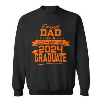 Matching Family Orange Proud Dad Class Of 2024 Graduate Sweatshirt - Seseable