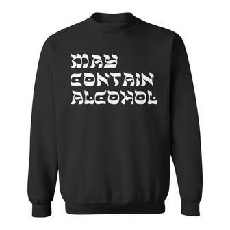 May Contain Alcohol Warning Happy Purim Costume Party Sweatshirt | Mazezy
