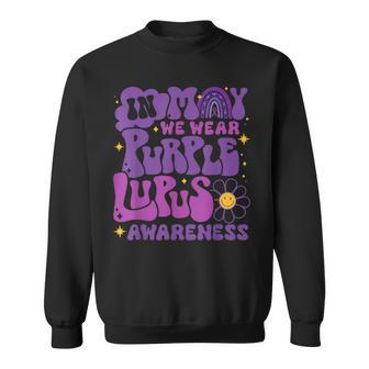 In May We Wear The Purple Lupus Awareness Warrior Ribbon Sweatshirt - Monsterry