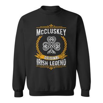 Mccluskey Irish Name Vintage Ireland Family Surname Sweatshirt - Seseable