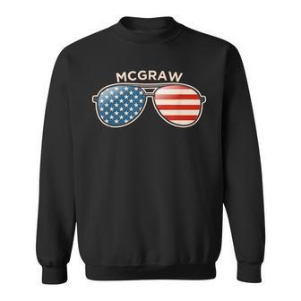 Mcgraw Ny Vintage Us Flag Sunglasses Sweatshirt - Monsterry
