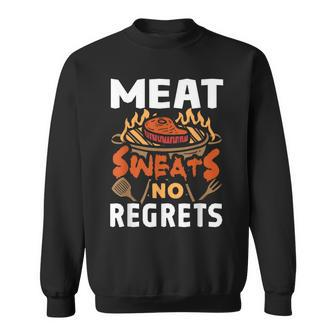 Meat Sweats No Regrets Barbecue Bbq Grill Bacon Sweatshirt - Monsterry CA