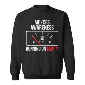 MeCfs Awareness Running On Empty White Letters Sweatshirt - Monsterry