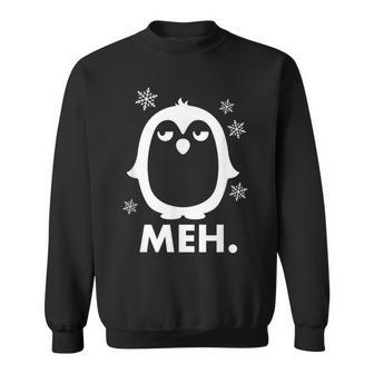 Meh Grumpy Cute Animal Penguin Xmas Snow Sweatshirt - Monsterry DE