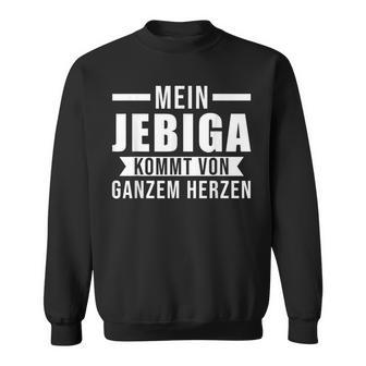 Mein Jebiga Herz Statement Schwarzes Sweatshirt, Freizeitbekleidung mit Aufdruck - Seseable