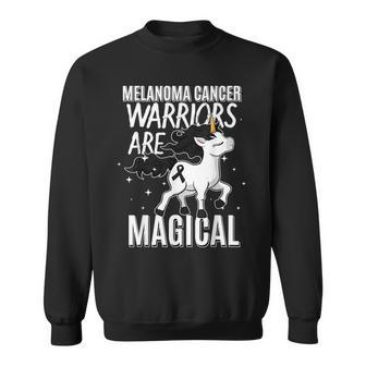 Melanoma Cancer Magical Unicorn Black Ribbon Dermatologist Sweatshirt - Monsterry UK