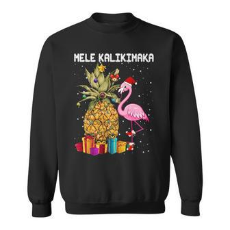 Mele Kalikimaka Pineapple Flamingo Sweat Sweatshirt | Mazezy
