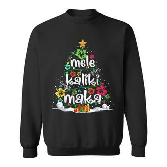 Mele Kalikimaka Tropical Christmas Hawaiian Santa Xmas Tree Sweatshirt | Mazezy