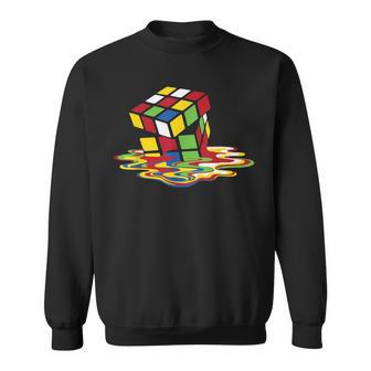 Melting Cube Puzzle Amusant Rétro Rubik Nerd Geek Gamer Sweater e - Cadeauxyz